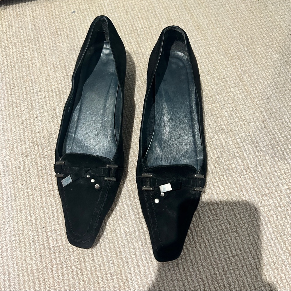 Black Stuart Weitzman Suede Loafers